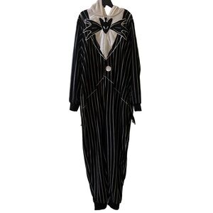 Striped Black & White Jack Skellington-Inspired Onesie